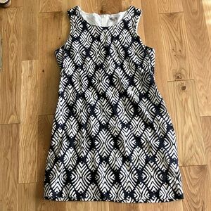 J. Jill Black and White Geometric Mini Dress